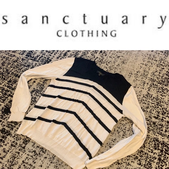 Black and Ivory Sanctuary Sweater, Sz Small - Picture 1 of 9